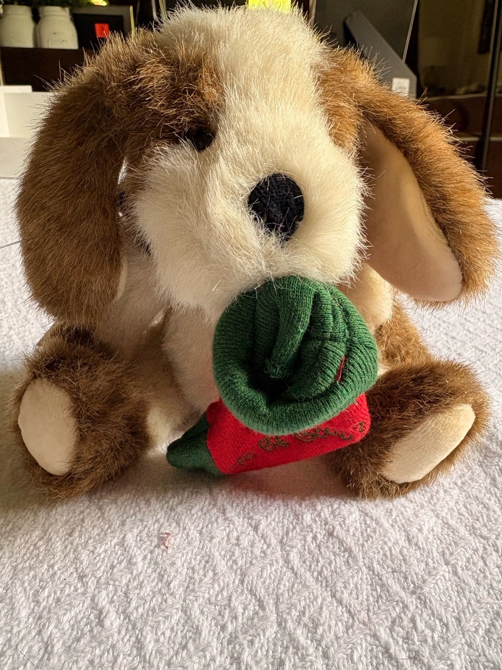 Boyd’s Bear Piddles Dog w Stocking “Is it too late to be good?” 99-04 Head Beans